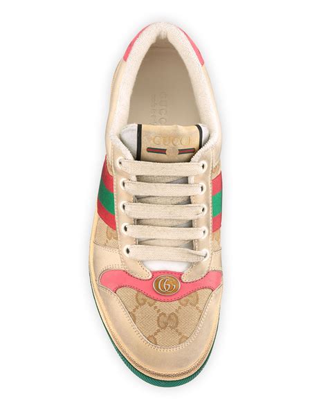 distressed sneakers gucci|Gucci screener low top sneakers.